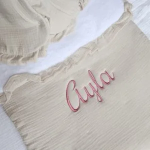 Chancelière bébé personnalisée - Gaze de coton - Beige
